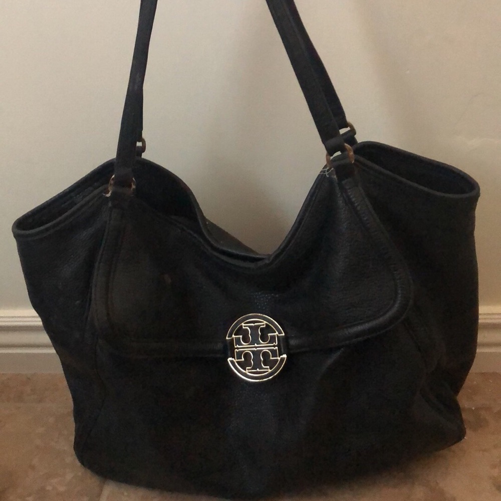 Large Tory Burch Black Leather Tote
